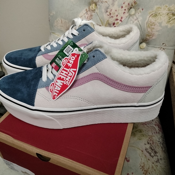 Vans Old Skool Stackform Pig Suede Sherpa Women's size 10 - Picture 3 of 7